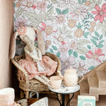 Beautiful doll house with dainty floral removable wallpaper