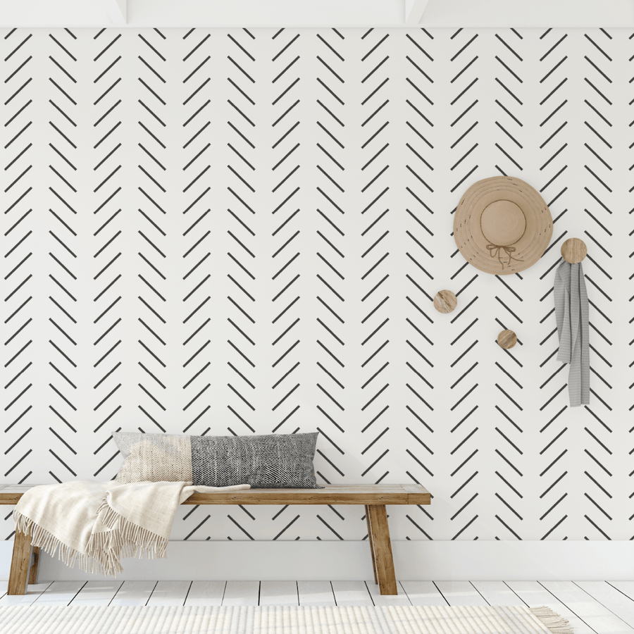 Peel and Stick Chevron Herringbone Wallpaper