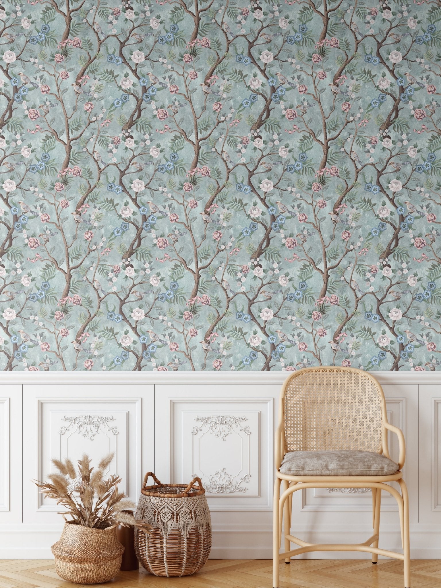 Chinoiserie classic peel and stick removable wallpaper