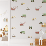 Construction Watercolor Wall Stickers