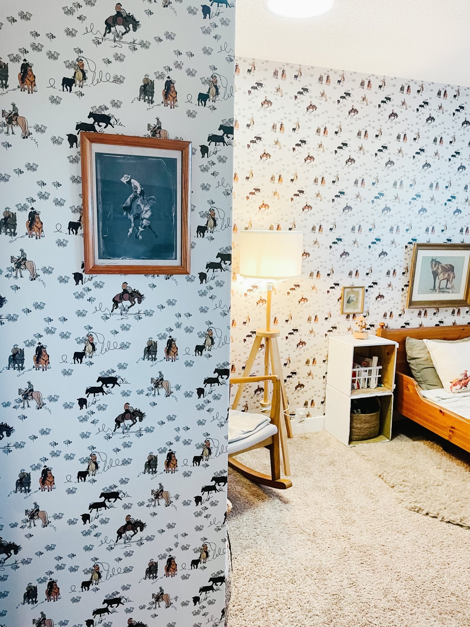 cowboy wallpaper, peel and stick, removable