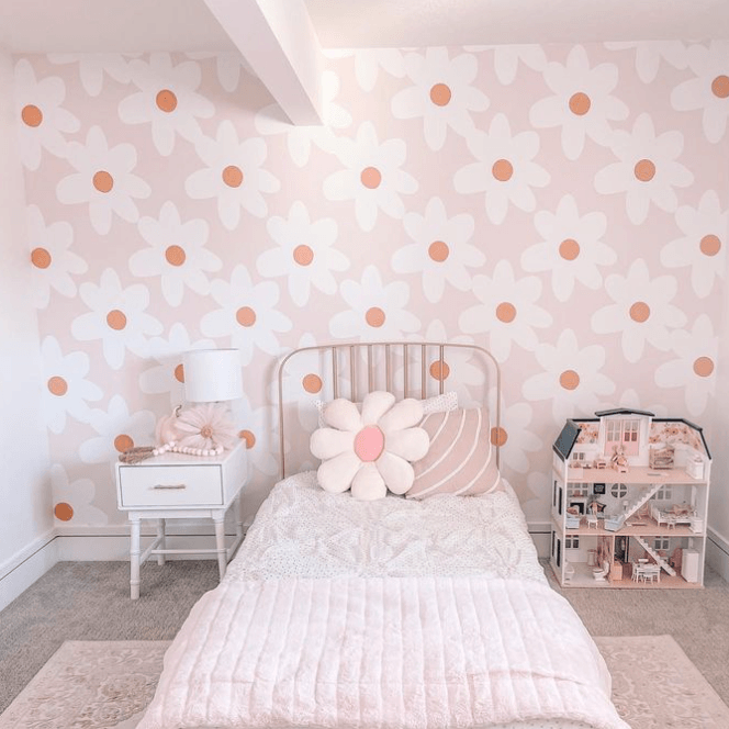 daisy days removable wallpaper peel and stick wallpaper for baby girls room