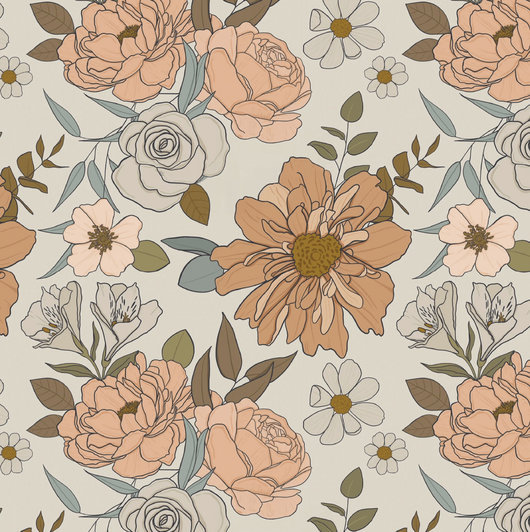 Ditsy Floral Peel and Stick Wallpaper sample