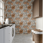 Peel and Stick ditsy floral wallpaper that is removable and great for laundry room upgrade. Self Adhesive boho floral wallpaper