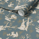 High-quality wallpaper roll with a dynamic, whimsical pattern, showcasing an artistic touch suitable for stylish interiors