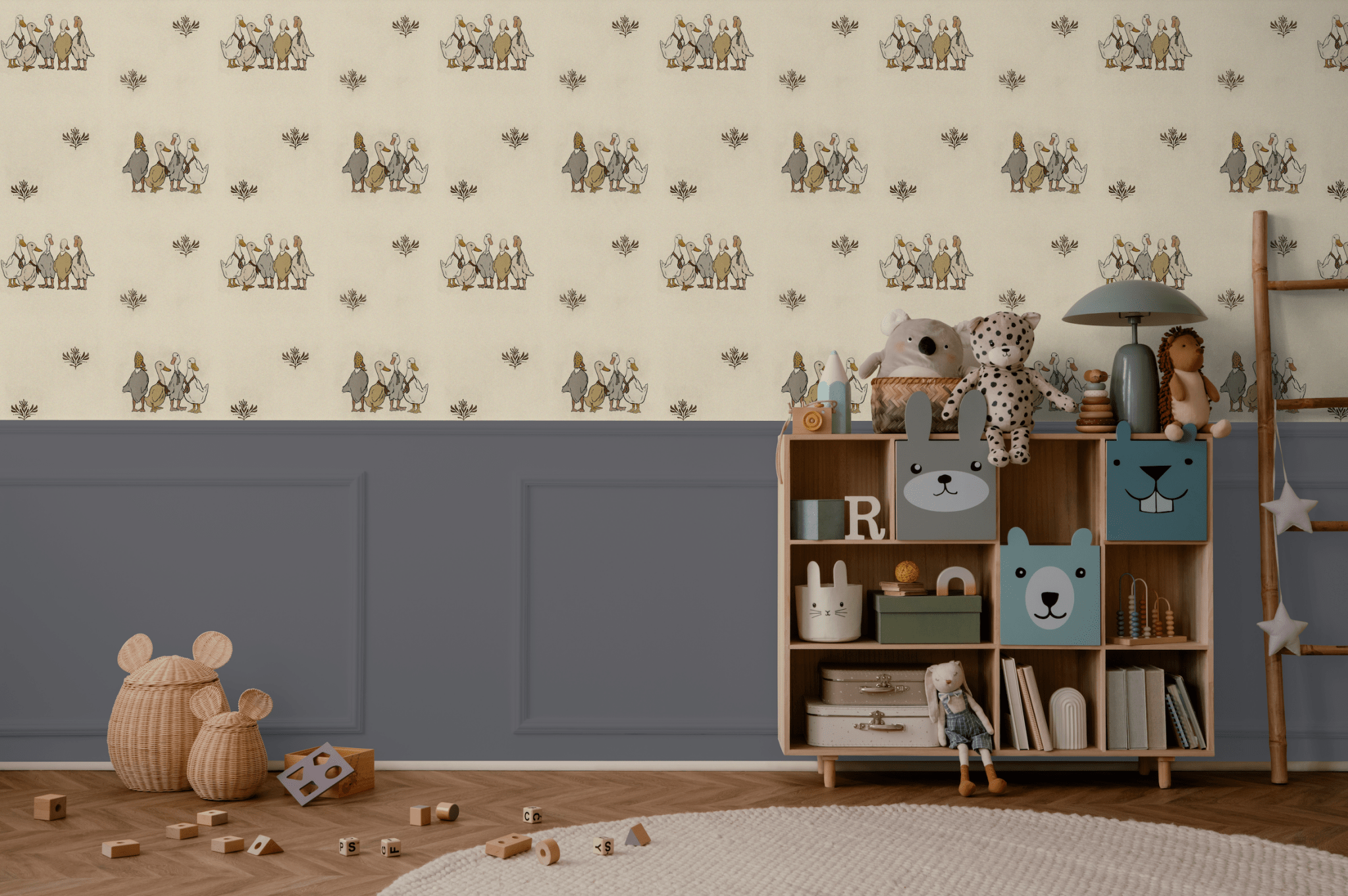 classic cute wallpaper with ducks for kids room decor, peel and stick, removable canada