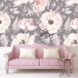 Dusty Rose Wallpaper, Vintage, Floral, Nursery, Wallpaper, Watercolor, Baby, Kids, Decal, Sweet, Room, Mural, Wall Paper