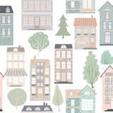 wallpaper, removable peel and stick wallpaper, wall paper with houses