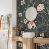 dream bathroom interior with wallpaper