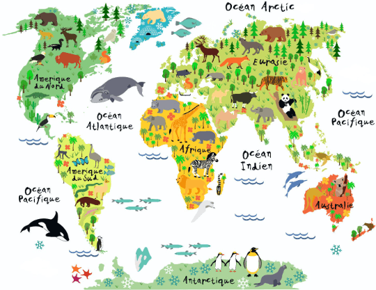 world map wall decal for kids