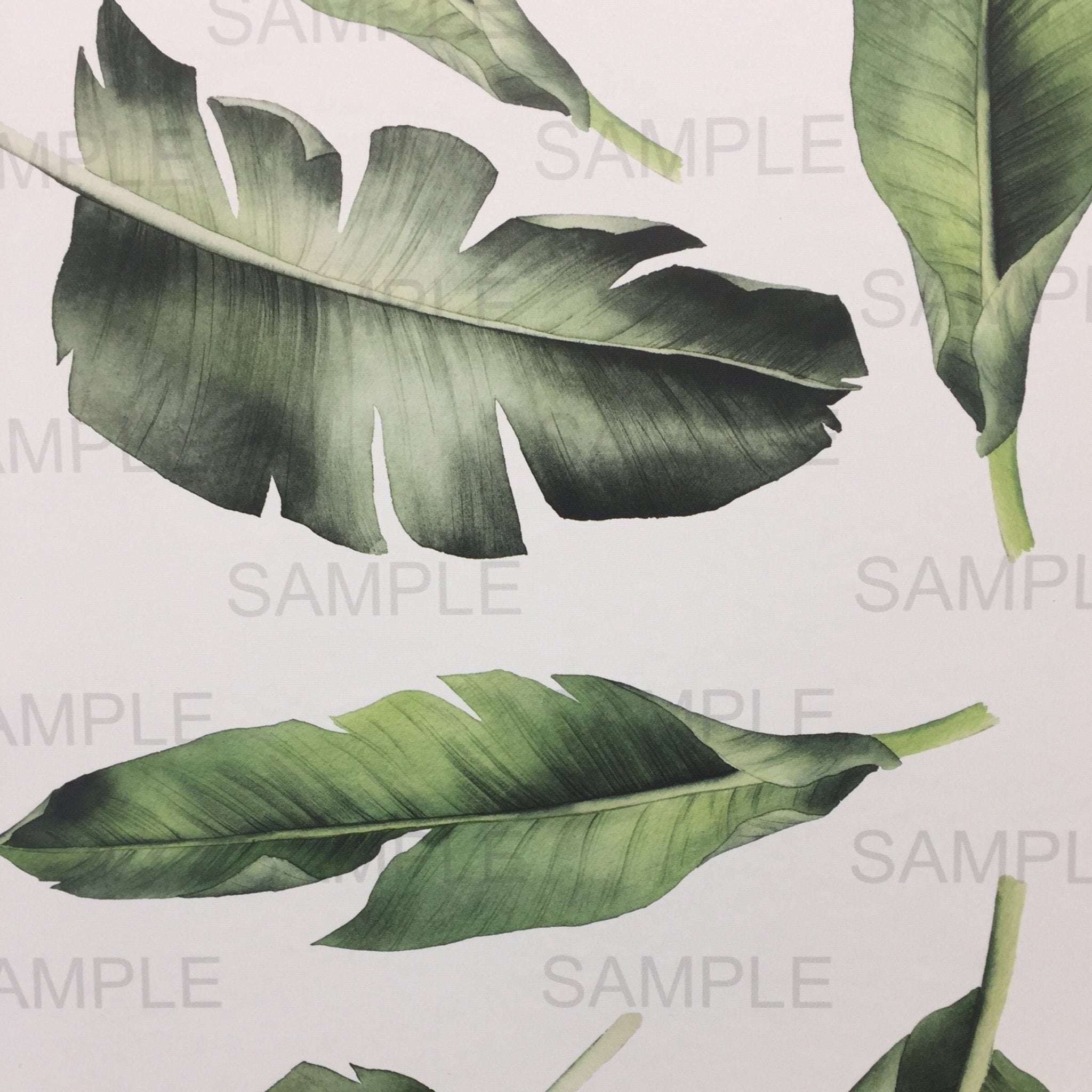 giant green tropical leaf wall decals for kids in safari nursery