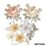 boho flower wall decals, rose wall decals, nursery wall decals