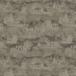 Seamless pattern of a neutral countryside home wallpaper sample, perfect for various interior styles.