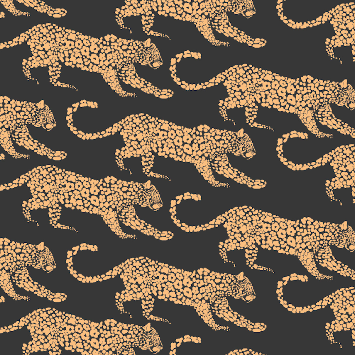 Animal Print Leopard Wallpaper - Peel and Stick, Small Sample 8 x 11 Inches / Gold / Fabric Peel and Stick