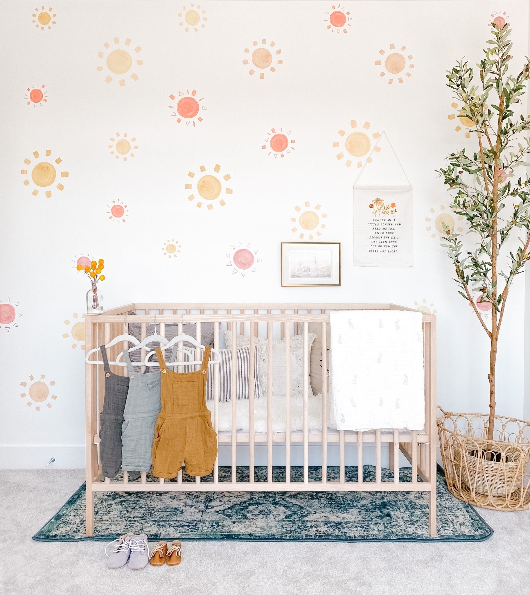 Little sun wall decals, baby boy nursery, sun decor, nursery decor, nursery wall decor, wall decor, boho decor