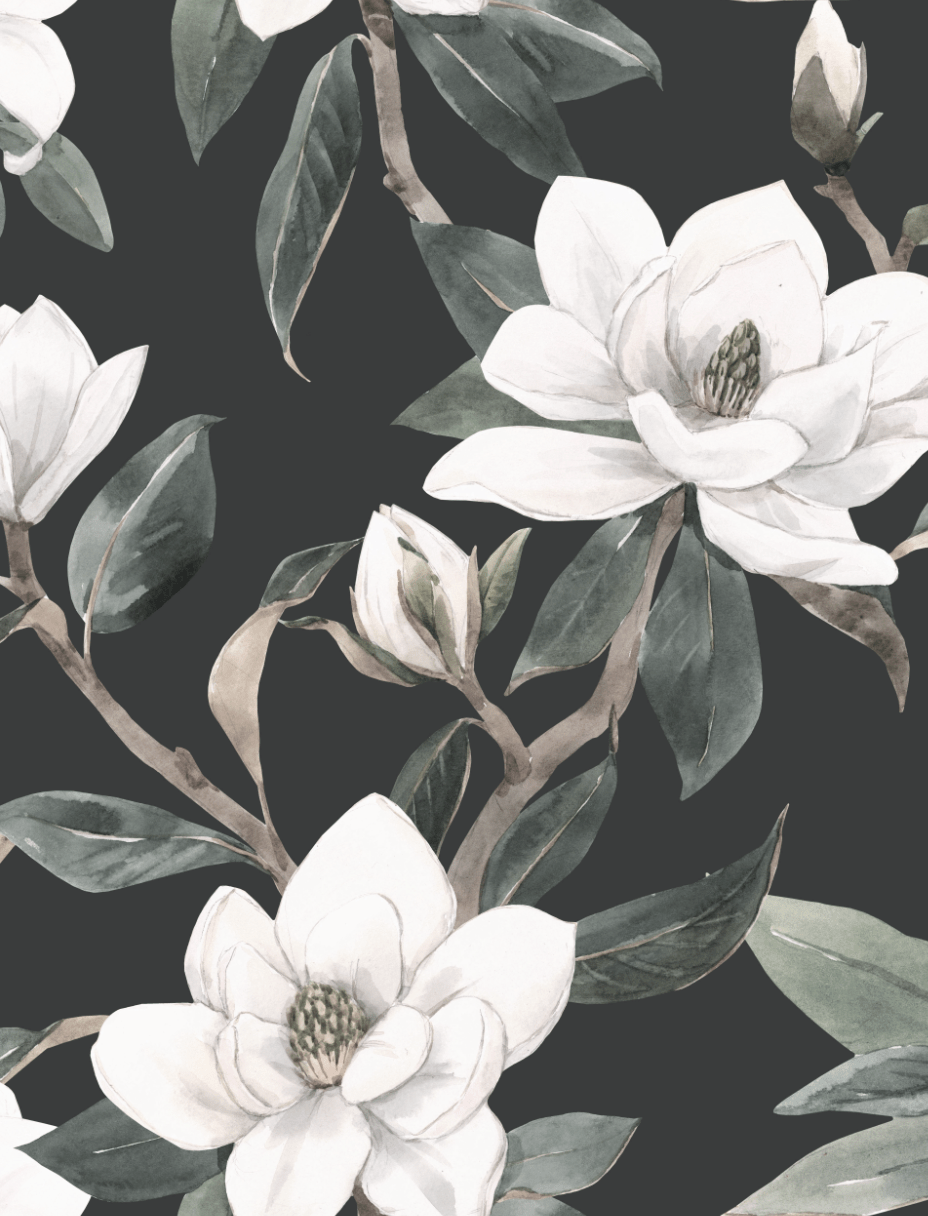 magnolia wallpaper, peel and stick