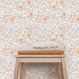 floral removable wallpaper, floral wallpaper, floral removable decals, flowery wallpaper, cute wallpaper