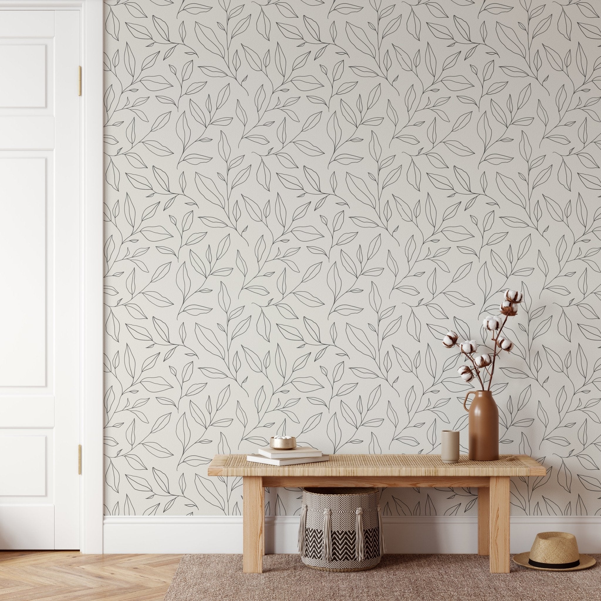 Minimal Floral Peel and Stick Wallpaper for Walls, Peel and Stick Removable Wallpaper, Peel and Stick Wall paper, Peel and stick Wallpapers