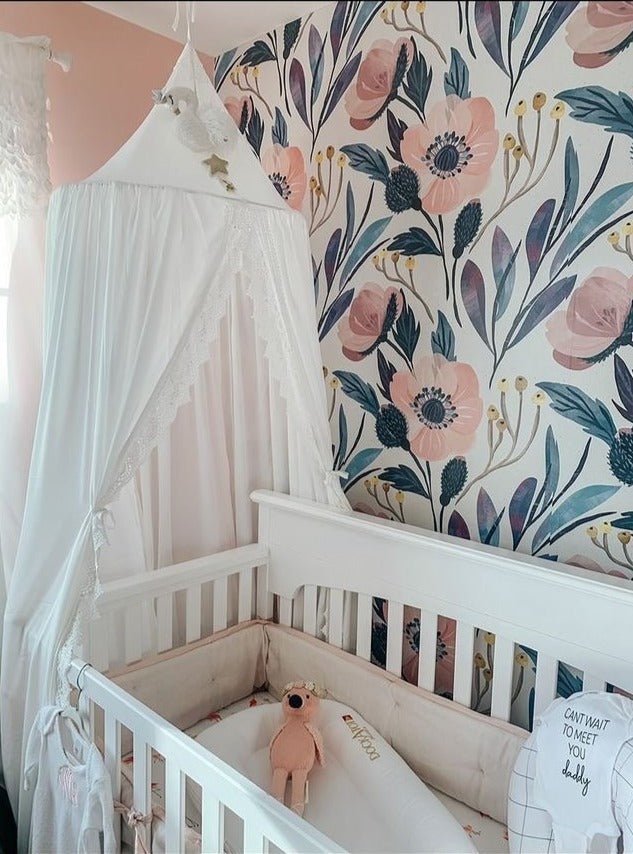 Moody Floral Nursery Moody Gray Wood Nursery Room Monogram