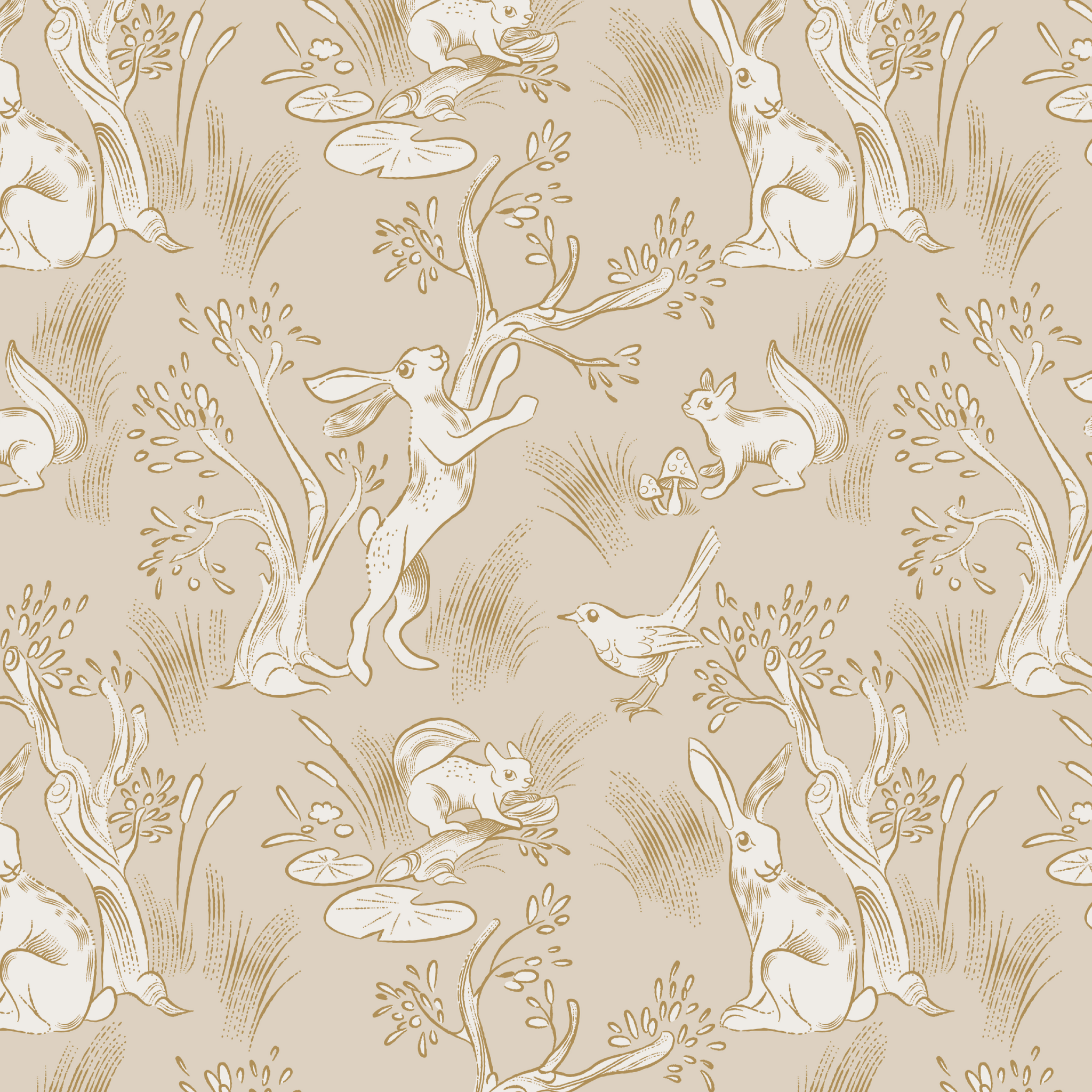 Neutral Nursery Removable Peel and Stick Wallpaper