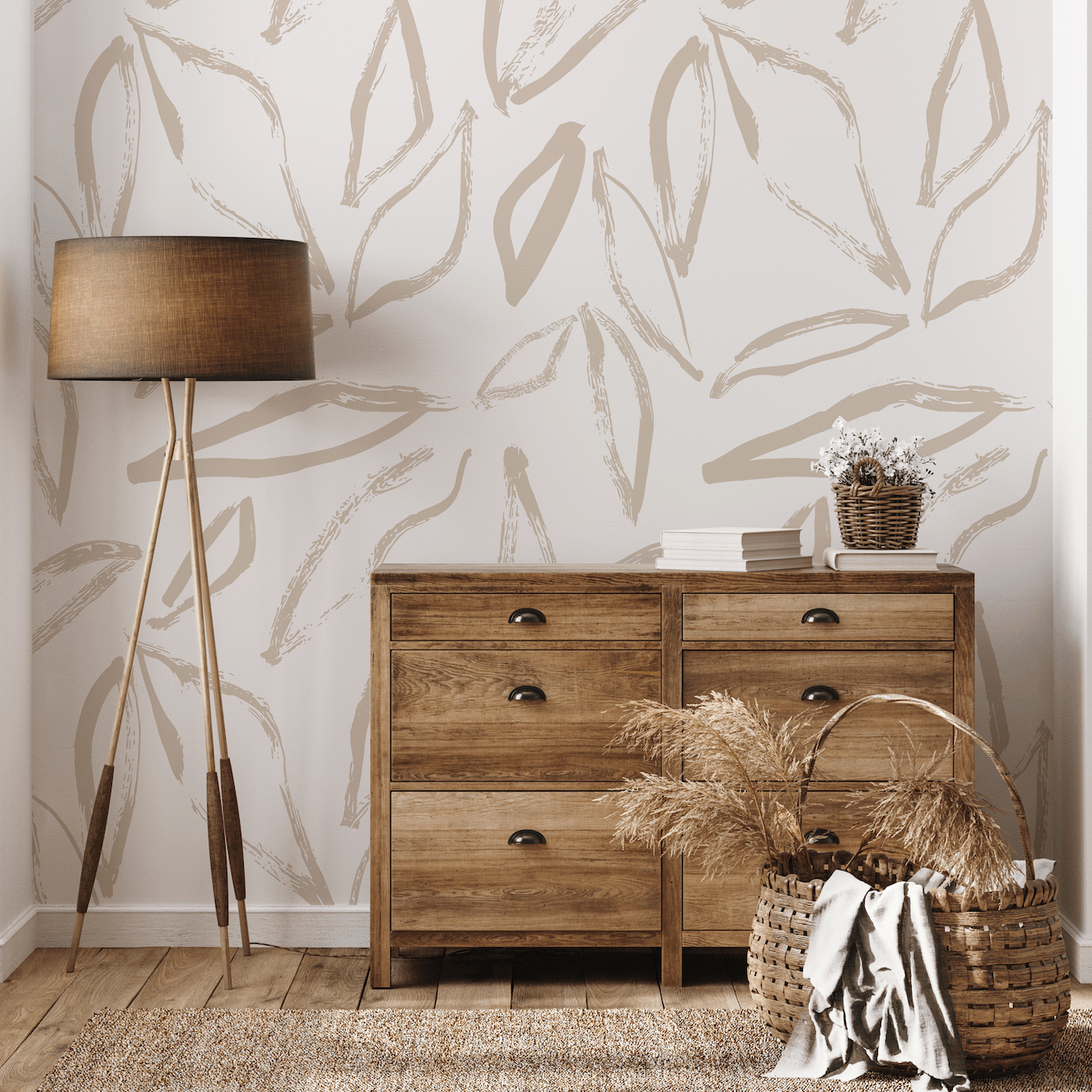 Nutmeg Leaves Removable Wallpaper