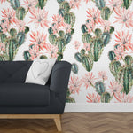 cactus wallpaper, removable peel and stick wallpaper, wall paper, wall paper peel and stick
