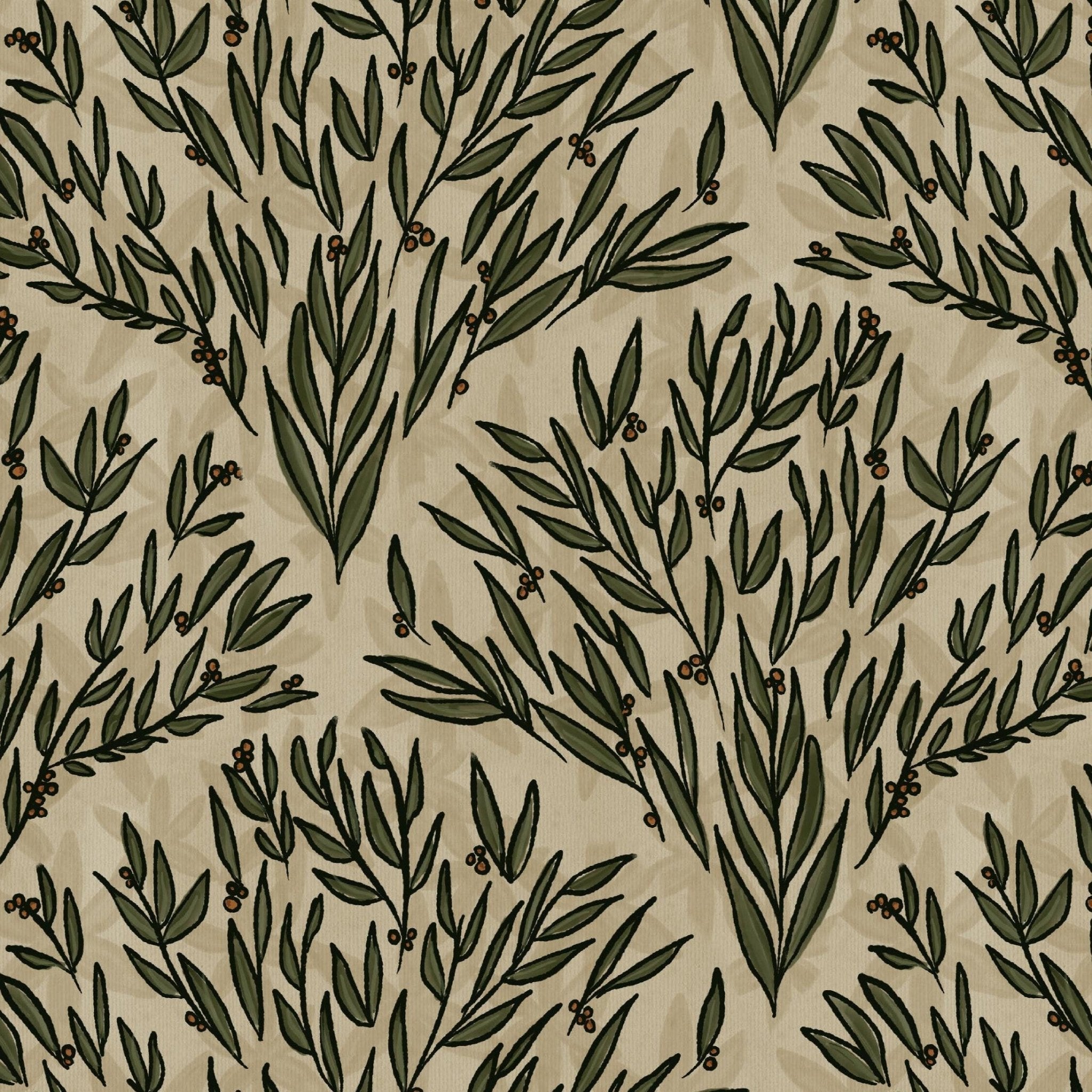 Olive branch removable wallpaper sample