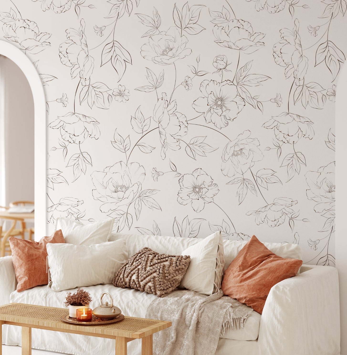 Peony Floral Peel and Stick Wallpaper