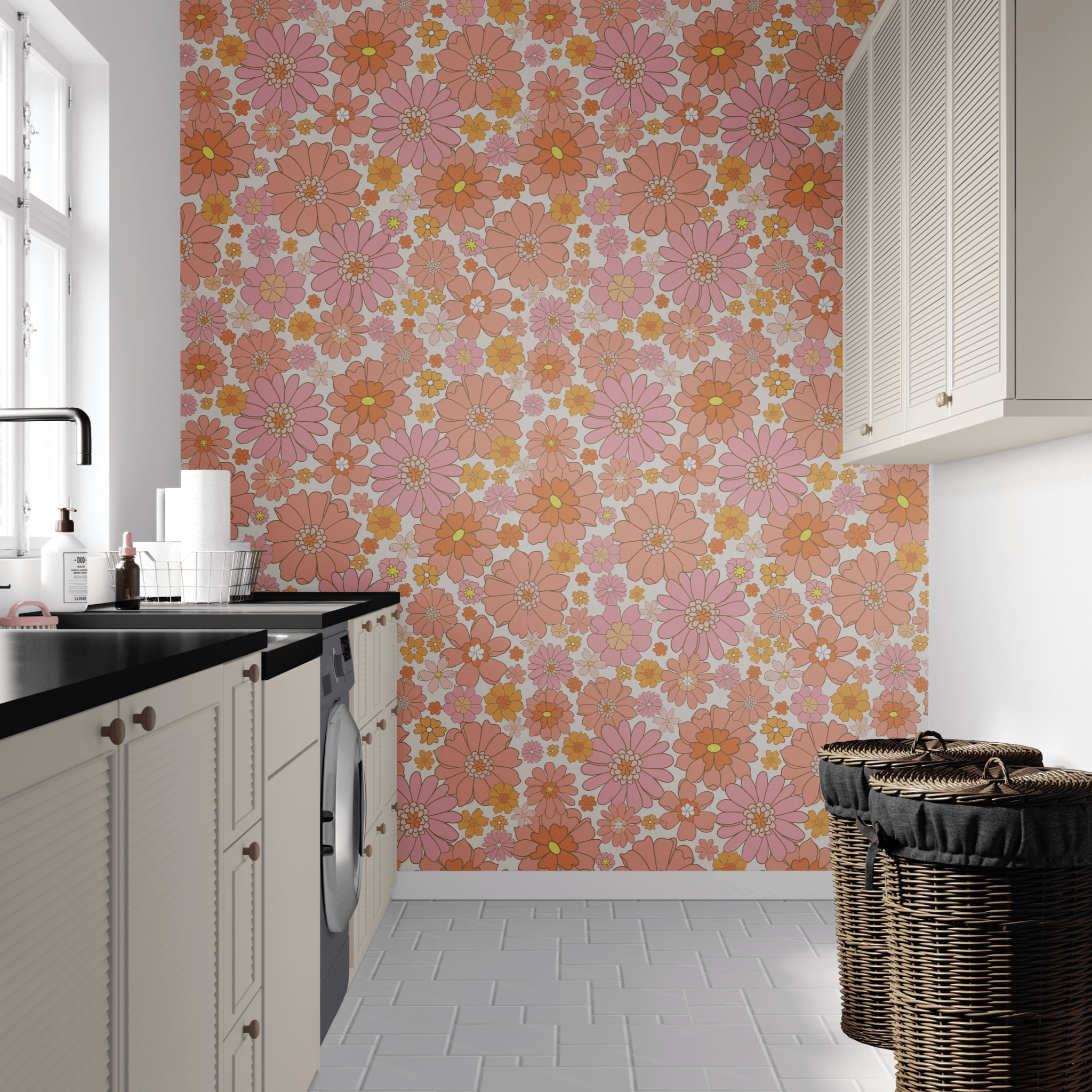 Big Floral Removable Peel and Stick Wallpaper
