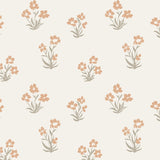 Minimalistic wallpaper with small sage green floral sprigs on a clean, off-white background, offering a fresh and modern look suitable for a variety of decor styles
