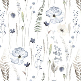 Sample blue flower wallpaper, blue watercolor flower wallpaper