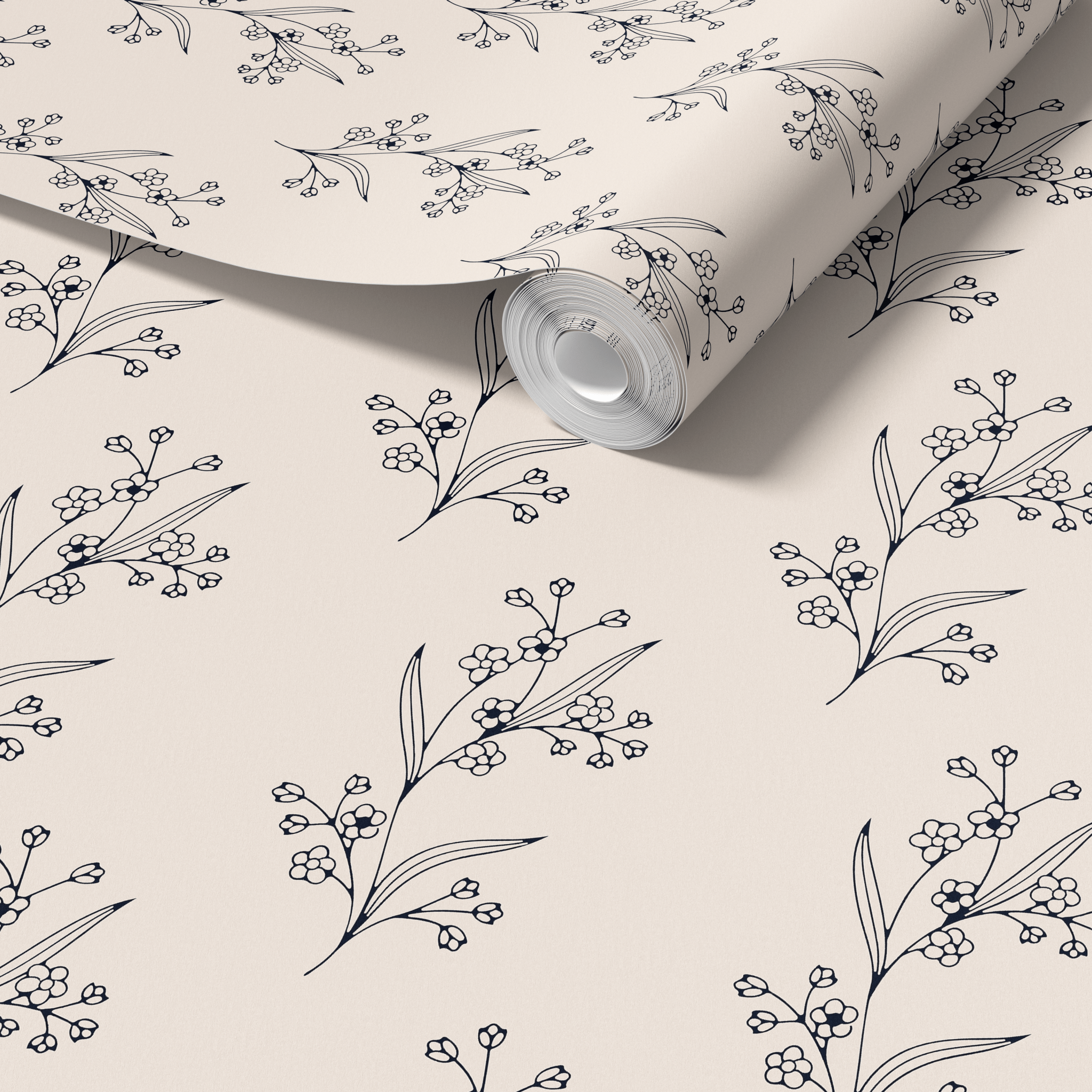 Sophisticated wallpaper featuring a sketched twig pattern, combining simplicity with elegance for modern home decor