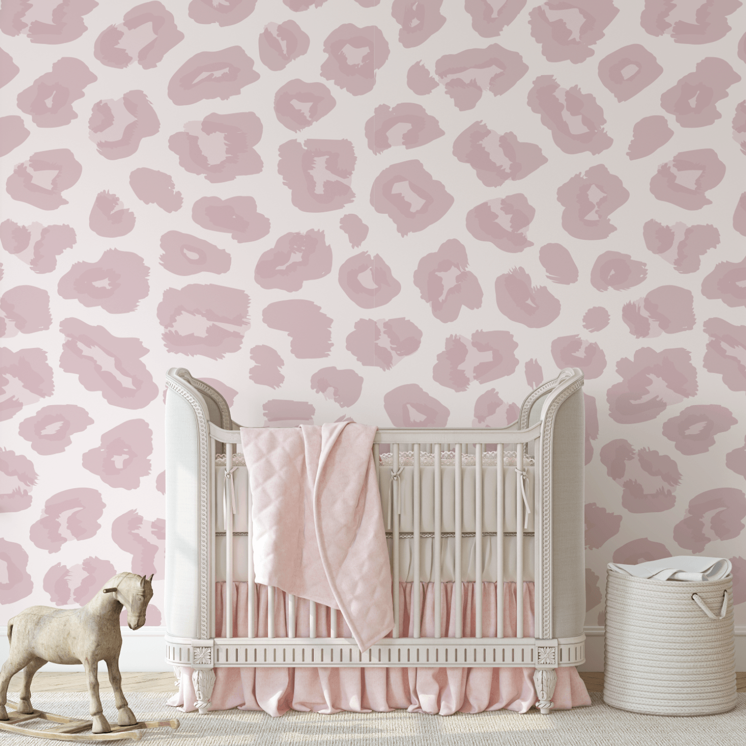 Soft Pink Animal Print Wallpaper. Removable Wallpaper Animal. Animal Peel and stick Wallpaper. Animal Print Wallpaper