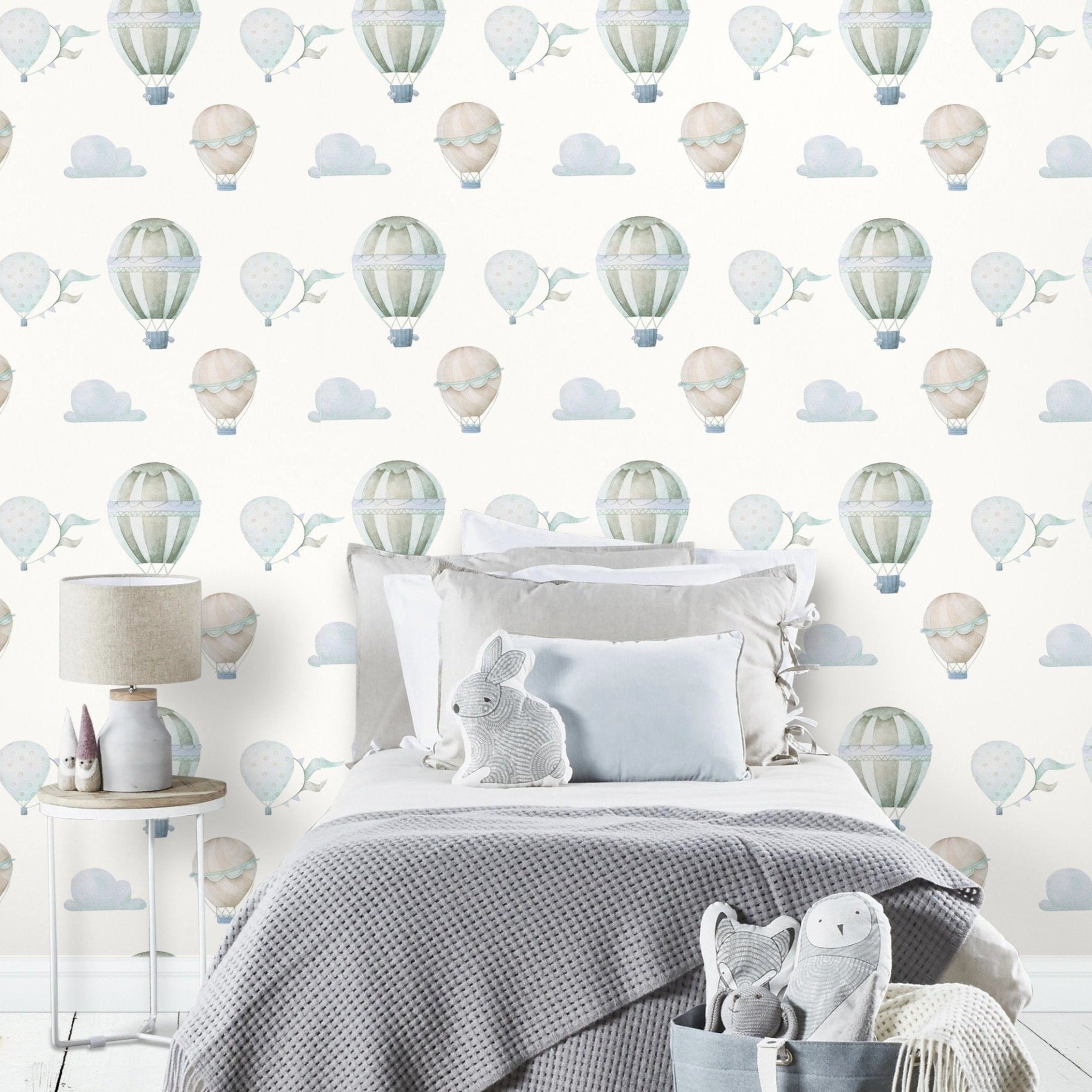 hot air balloon wallpaper, removable peel and stick wallpaper, wall paper, wall paper peel and stick