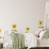 Individual self adhesive sunflower wall stickers for kids rooms