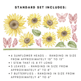 Sunflower and Butterfly Wall Stickers