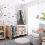 sailboat wallpaper for baby boy nursery room