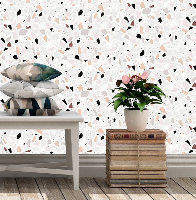 terrazzo wallpaper, removable peel and stick wallpaper, wall paper, wall paper peel and stick, wallpapers peel and stick