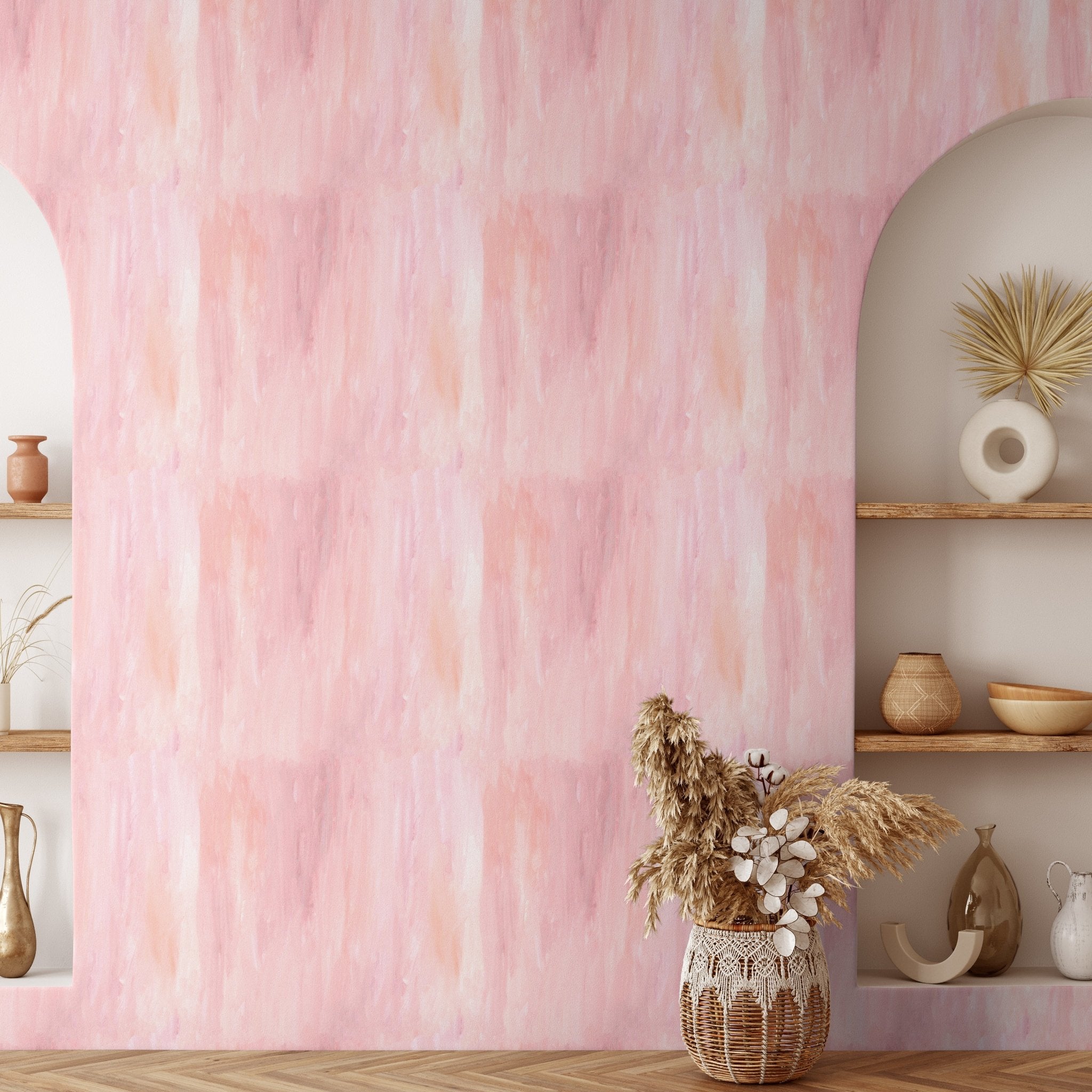 Pink Gracelyn Flower Peel & Stick Wallpaper