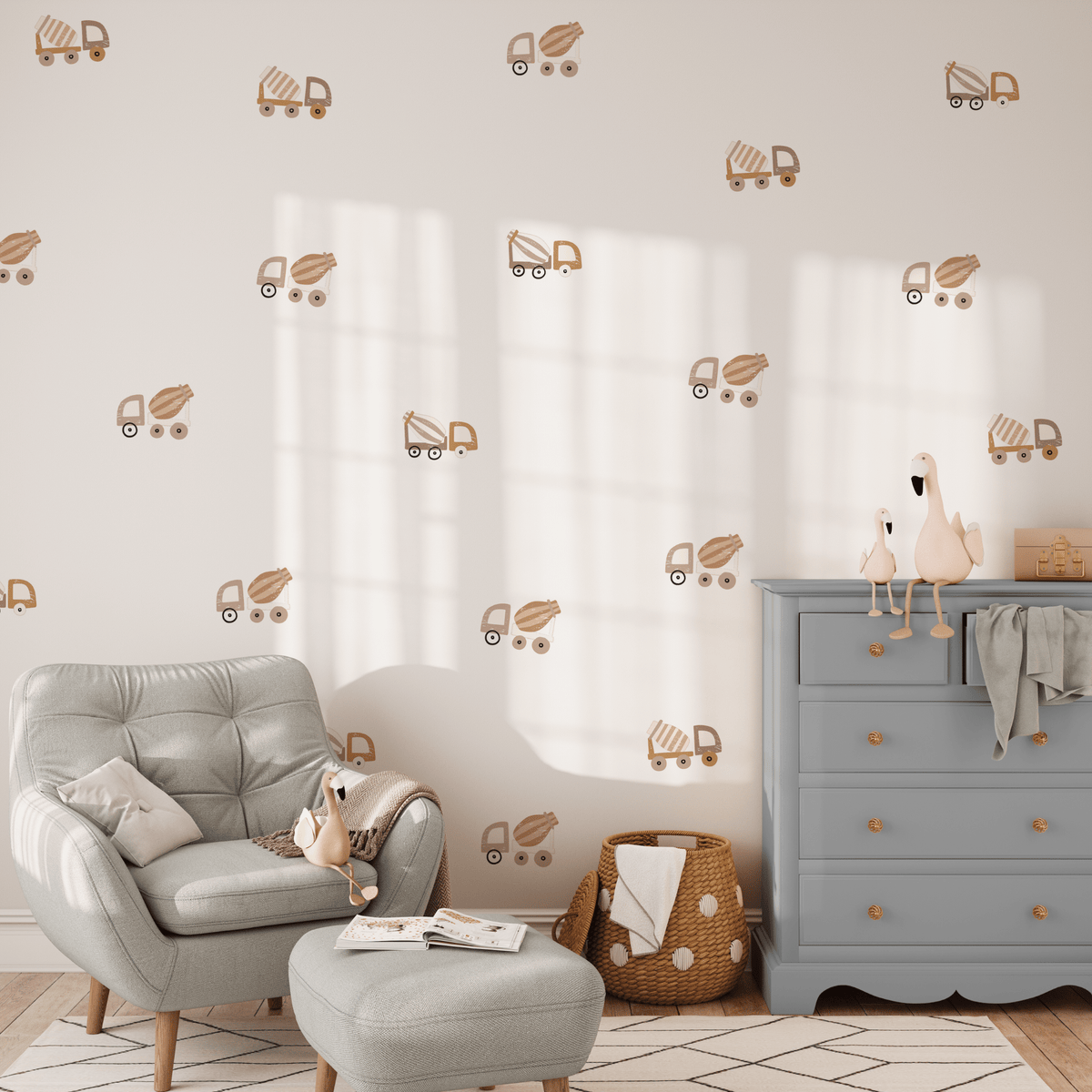 Truck Wall Stickers, construction truck wall decals