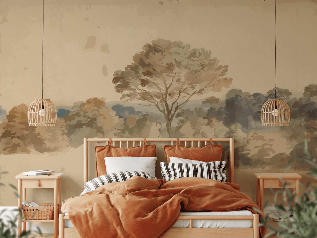 Vintage Landscape Wall Mural (Peel & Stick)