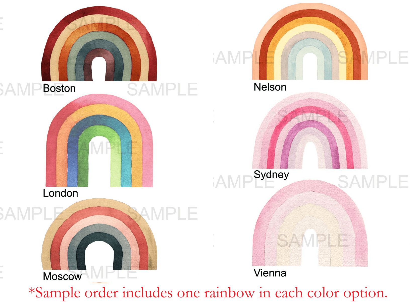 Vintage Rainbow Wall Decal Stickers