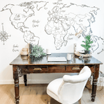 Voyager Map Peel and Stick Wall Mural, Removable Wallpaper, Rocky Mountain Decals