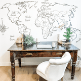 Voyager Map Peel and Stick Wall Mural, Removable Wallpaper, Rocky Mountain Decals