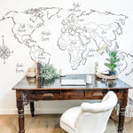 Voyager World Map Decal, Kids Wall Decals, Rocky Mountain Decals