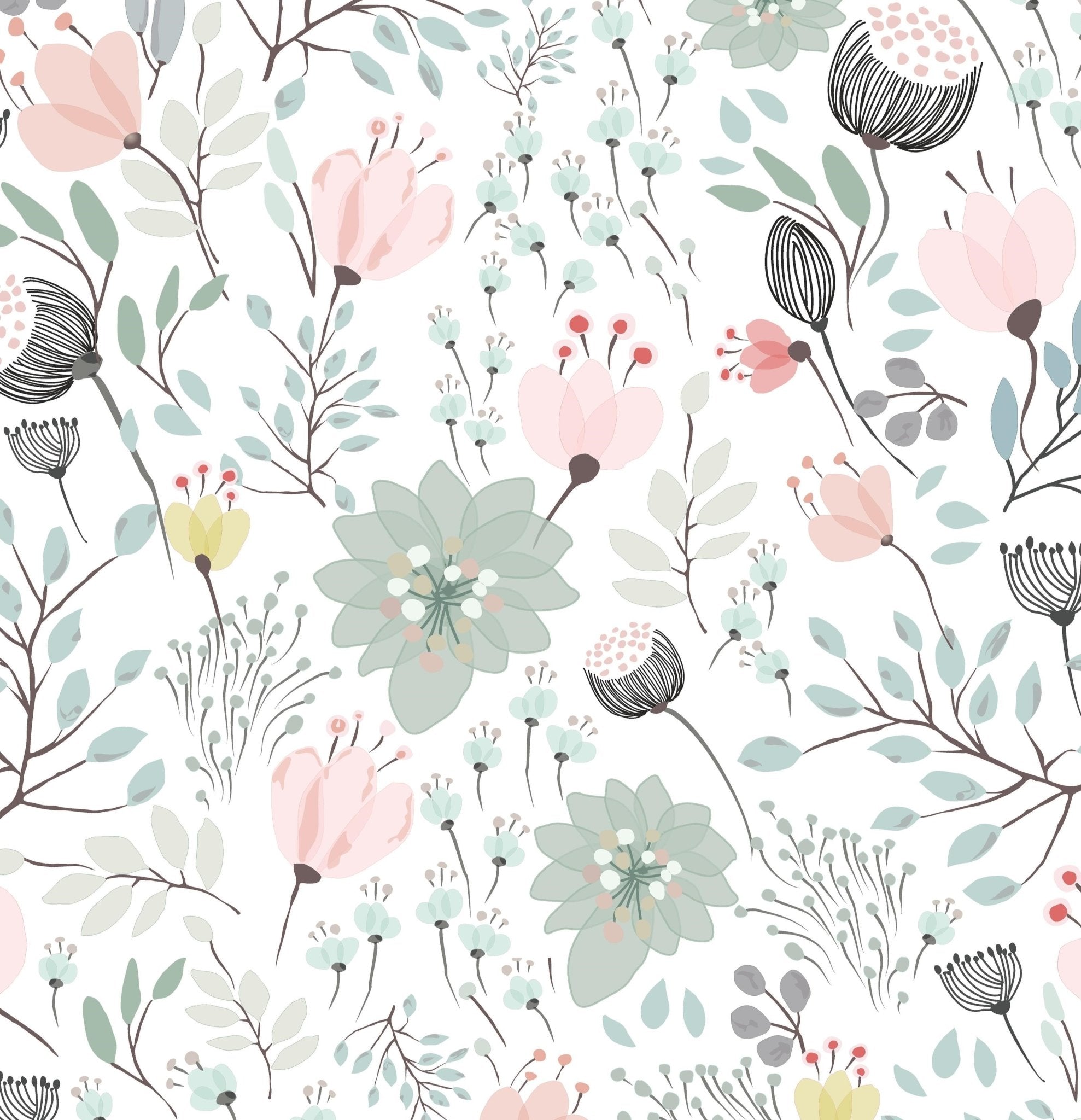 Watercolor Floral Wallpaper Printable 1/24 — Jessica Cloe Miniatures