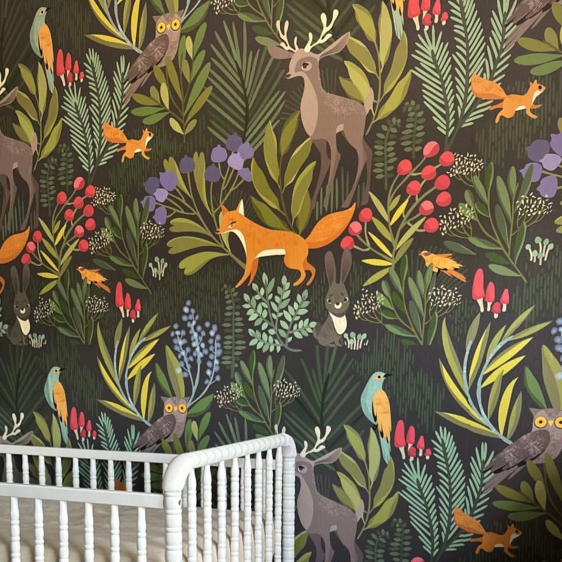 Woodland Wallpaper peel and stick animals