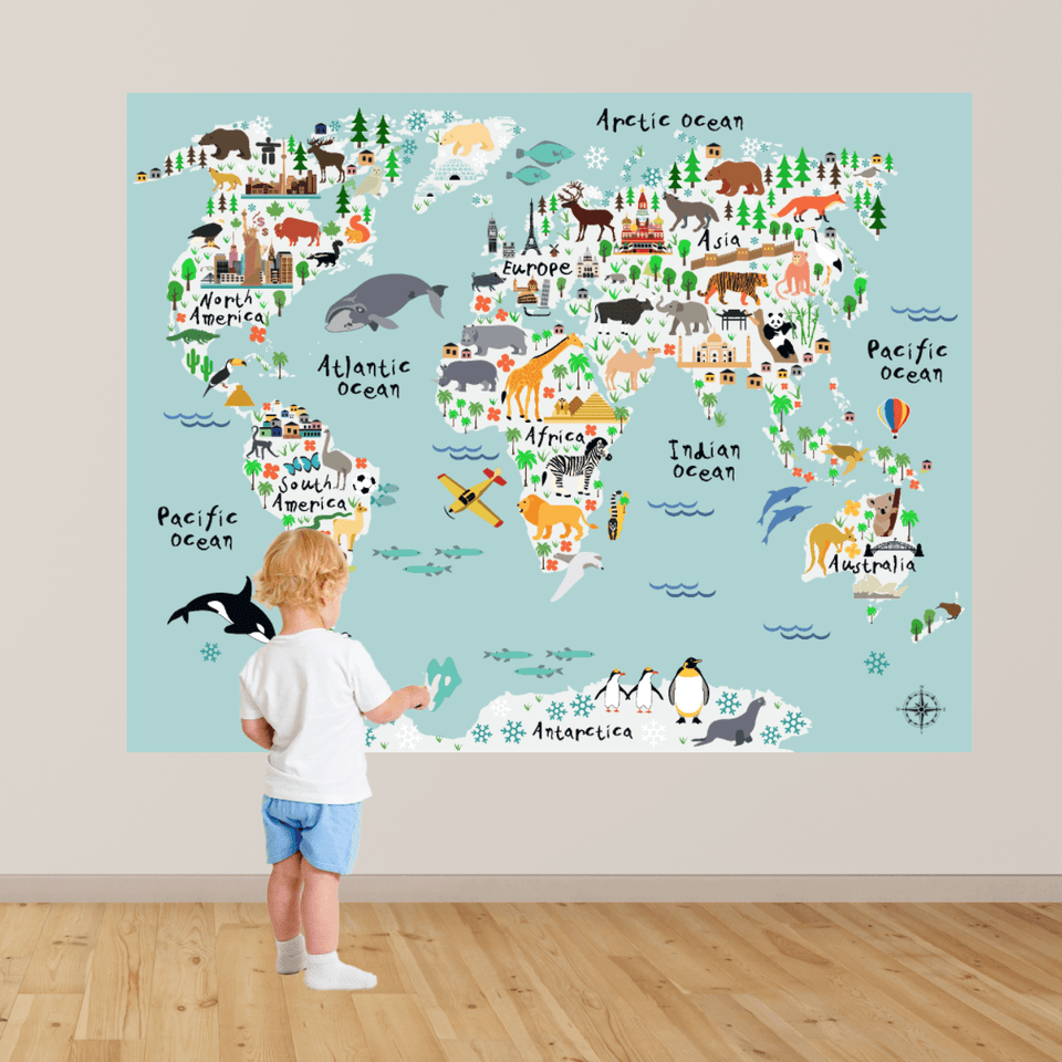 Best World Map Wall Decals | Map Wall Stickers